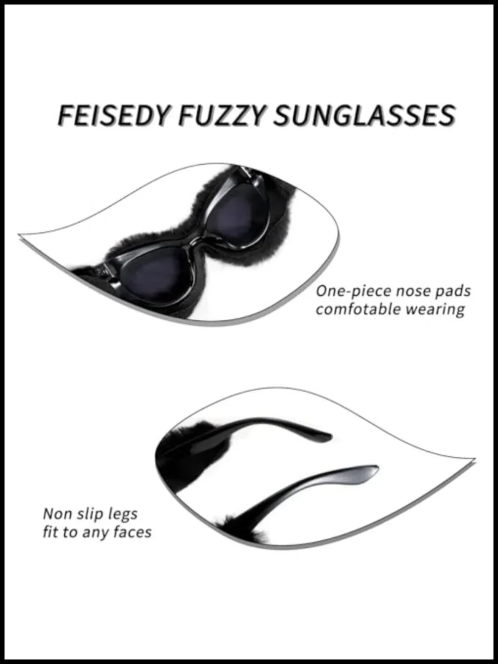 Plush Fuzzy Velvet Cat Eye Sunglasses Party Masquerade UV400